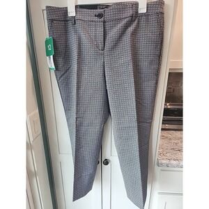 New Hilary Radley Stretch Slim Leg‎ Crop Cotton Pants, Size 12 Blck/Whte